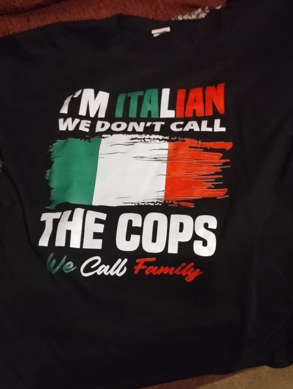 Black Graphic Tee - I'm Italian We Call Family